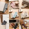 Calcetines para Mujer Otoño Invierno Estilo Nuevo Estilo Japonés Lunares Calcetines de Media Caña Cálidos Combinan con Zapatos Birkenstock Calcetines Sueltos Rayados para Mujer