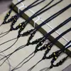 Cordón Tejido Hecho a Mano de Oro y Jade para Colgante de Mujer, Cordón para Collar con Colgante de Ágata de los Doce Signos del Zodiaco para Hombre