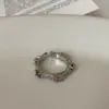 Anillo Abierto de Metal de Bambú con Circonita Cúbica de Gama Alta para Mujer, Anillo Versátil de Moda Retro de Lujo Ligero para el Día a Día