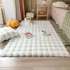 Pelúcia de Coelho Imitação Estilo Creme Tapete de Pelúcia Tapete de Chão Veludo Bolha Cobertor de Cabeceira de Quarto Tapete para Janela de Canto na Sala de Estar Cobertor para Casa