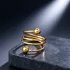 Anillo de acero de titanio de diseño nicho estilo Ins para mujer, no se decolora, oro de 18 quilates, diseño abierto, acero inoxidable, lujo ligero, anillo para el dedo índice, venta al por mayor