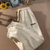 Calças de Moletom Grossas com Forro de Lã Americanas High Street para Homens, Outono/Inverno, Versáteis para Uso Outdoor, Deslocamento, Corrida, Ciclismo