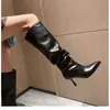 Botas altas de nuevo estilo con punta fina, tacón alto, diseño plisado, botas de cuero para mujer con caña ancha, botas altas de otoño e invierno, estilo 'chica caliente' 2026