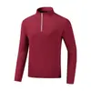 Camiseta Masculina de Manga Longa com Meio Zíper e Gola Alta Secagem Rápida para Uso ao Ar Livre, Fitness, Corrida, Camada Base Elástica, Tamanho Grande, Top Esportivo