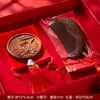 Peine de boda DX7L un par de espejo de sándalo peine de maquillaje de dote femenina caja de regalo para nueva pareja amigos regalo compromiso par de peines