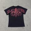 Camiseta de Manga Corta con Logo Grande Estampado American Street Hip Hop de Nicho Transfronterizo Moda de Marca para Hombre Verano 24 Nueva Combinación Total