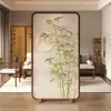 Biombo para Sala de Estar, Uso Doméstico, Madera Maciza, Oficina, Sala de Té, Dormitorio, Decoración de Bambú Estilo Zen, Pantalla de Asiento, Entrada
