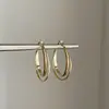 Pendientes Metálicos Brillantes Entrelazados de Doble Aro de Alta Gama, Pendientes Femeninos, Únicos, Exquisitos, Modernos y Tendencia