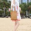 Bolsa Pequeña Tejida a Mano de Paja para Hombro Portátil Ajustable Bolsa de Vacaciones de Playa Bolso de Paja de Axila Decorativo para Fotos Bolso de Mujer