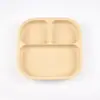 Prato de Refeição para Bebê Transfronteiriço, Ventosa para Bebê, Tigela de Silicone de Grau Alimentício, Prato de Suplemento Alimentar Resistente a Quedas, Prato de Louça para Alimentação Infantil