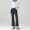 Jeans de Mujer 2026 Otoño Nuevo Estilo Elástico en Cuatro Direcciones Cintura Alta Petite Pantalones Cortos Elegantes Ajustados de Mezclilla Pantalones Acampanados