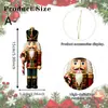 Cascanueces Acrílico Navideño Adorno de Madera Colgante Plano 2D Forma de Rey Soldado Adorno para Árbol de Navidad