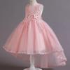Vestido de Princesa Sem Mangas com Cauda para Apresentação de Piano, Fantasia de Performance Infantil, Roupa para Meninas, Vestido Estilo Princesa, Vestido de Pequena Princesa