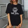 Comercio exterior comercio electrónico transfronterizo estación independiente Amazon Amazon camiseta de algodón negra amarilla estampada para mujer