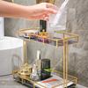 Tocador de Lujo Ligero Estante de Almacenamiento de Cosméticos Lavabo de Baño Inodoro Tocador Almacenamiento de Doble Capa de Escritorio de Lujo Ligero