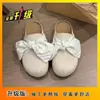 Meias-pantufas Femininas Estilo Birkenstock com Laço para Primavera 2026, Pantufas Fechadas de Encaixar com Solado Grosso, Estilo Vintage para Combinar com Vestidos