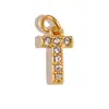 [Procesamiento Personalizado] Colgante de Acero Inoxidable con Incrustaciones de Diamantes de 26 Letras Estilo Europeo y Americano Transfronterizo para Collar y Pendientes DIY Accesorios Hechos a Mano