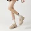 9361 Sapatos JK Japonês de Cano Baixo com Três Furos, Solado Grosso, Aumentadores de Altura, Estilo College, Estilo Britânico, Cadarço 1461 Sapatos Pequenos de Couro para Mulheres