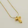 Venta Caliente Transfronteriza 26 Collares en Inglés A-Z Letra Gruesa Cadena de Serpiente Redonda Chapado en Cobre Oro de 18K Colgante de Letra Burbuja para Mujer