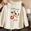 Camiseta de manga larga de algodón puro, nueva y moderna, para niñas, adecuada para primavera y otoño, un top elegante para bebés y niñas pequeñas, perfecta como capa exterior o capa base