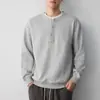 Sudadera para Hombre Momeike de Alta Inteligencia para el Trabajo Cuello Henry Otoño 2026 Nueva Sudadera Falsa de Dos Piezas para Hombre 55940