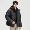 Chaqueta corta de plumón de invierno 2025 para hombre y mujer, engrosada y cálida, con capucha, marca moderna 90 de plumón de pato blanco, para parejas