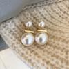 Brincos de Pérola Vermelha Brincos Femininos 2024 Nova Chegada Brincos Duas Formas Estilo Ins Alto Rosto Design de Nicho Brincos Pendentes de Prata