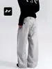 Calças Western Retro Americano Feng Mei para Homens e Mulheres Toque de Luxo Pregas Duplas Silhueta em A Soltas Tridimensionais Casual Saber
