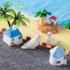 Micro paisaje creativo Isla Paloma casa villa cocotero playa plato accesorios de decoración de paisaje Mini pequeños adornos
