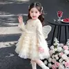 Vestido Estilo Francés para Niñas Otoño 2026 Nuevo Moda Infantil Primavera/Otoño Vestido de Princesa con Alas Vestido de Cumpleaños