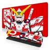Mouse Pad Grande de Jogo Gundam Desenho Animado para Meninos Borda Travada Tapete de Mesa Antiderrapante Borracha Mouse Pad Resistente à Sujeira Borracha Natural