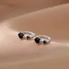 Aretes de Diamante Negro para Mujer 2022 Nuevos de Moda Verano Nicho Pendientes de Alta Gama para el Día de San Valentín Chino Regalo para Mejor Amiga o Novia