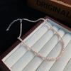Colar de Pérolas de Vidro de Alta Qualidade Entrada Nicho de Luxo Feminino Novo Estilo Francês Colar Alto Senso de Design Elegante Clavícula