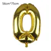 Balão de Alumínio Número Médio 32 polegadas Edição Comum Cor Gradiente Dourado Prateado Balão Número Decoração de Aniversário