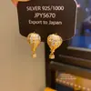 Brincos de balão de ar quente redondos com zircônia de agulha de prata Brincos franceses doces simples brincos de luxo leve nicho brincos de alta qualidade atacado