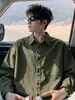 Camisa blanca de manga larga estilo Hong Kong para hombre, primavera y otoño, algodón puro, moderna, retro, chaqueta tipo camisa de trabajo, top de talla grande para hombre