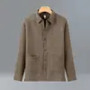 2026 Venda Quente Primavera e Outono Novo Estilo Camisa Masculina Lapela Retrô Manga Longa Casual Moda Solta Camisa Roupas Masculinas