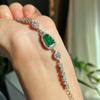 Pulsera Vintage de Hoja de Jade Natural Plata 925