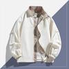 Chaqueta de Trabajo con Cuello Mao para Hombre Primavera y Otoño Nueva Marca de Moda Casual Juvenil Americano Retro Guapo Chaqueta Superior