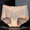 Tres conejos estilo americano encaje en la cintura ropa interior sexy para mujer sin costuras vida roja tentación calzones algodón transparente entrepierna Navidad