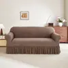 Funda de sofá elástica de borde con falda de alta gama, cubierta completa de cuatro estaciones, protector de sofá de color sólido, suministro transfronterizo