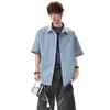 Camisas de Manga Corta a Rayas y Cuadros de Verano Nuevas para Hombres y Mujeres, Camisas Versátiles Estilo Universitario, Tops Casuales para Deportes al Aire Libre, Modernas