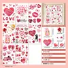 Decoración de Pegatina para Puerta de Gabinete de Vidrio Estático de Ventana Atmósfera de Corazón de Búho Cupido Día de San Valentín Pareja
