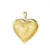 Collar con Colgante de Corazón de Acero Inoxidable 316L Europeo y Americano Transfronterizo, Caja para Fotos con Grabado, Se Abre para Guardar Fotos, Colgante de Corazón para Regalo