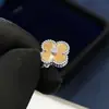 Collar de Trébol de Cuatro Hojas Versión de Alta Gama V-Gold con Diamantes, Artesanía de Precisión CNC, Baño Grueso de Oro de 18 Quilates, Regalo de Trébol de la Suerte para Novia