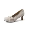 Primer Encuentro con los Impresionantes Zapatos Pequeños de Tacón Alto Estilo Francés para Mujer, Nuevo Modelo 2026, Perfectos para Vestidos, Cómodos Zapatos de Salón de Tacón Grueso con Cordones, Zapatos de Noche