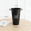 Cubo de flores de hierro con mango de madera negro cubo de flores cubo de flores florería cubo de flores hogar cubo de flores para criar agua cubo de flores de hierro para piso
