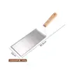 Espátula de cocina de acero inoxidable con mango de madera de haya, espátula para freír bistecs, espátula para teppanyaki y panqueques, espátula de mano para panqueques, espátula para bistecs