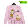 Sudadera con capucha personalizada con estampado digital 3D de Rilakkuma, diseño de oso de dibujos animados, cuello redondo