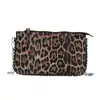 Bolsa pequena quadrada texturizada popular para mulheres deste ano, Novo Estilo Outono 2026 Bolsa de Ombro Único com Corrente Estampada de Leopardo Bolsa Transversal para o Dia a Dia